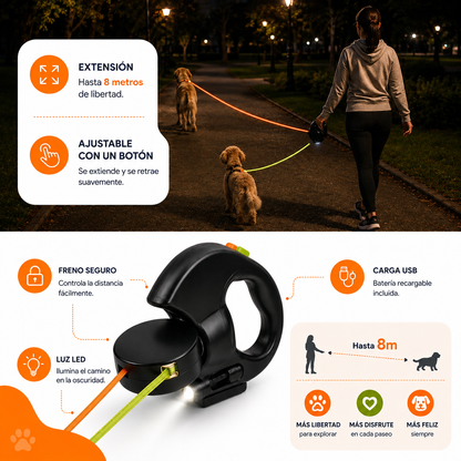 Correa Doble 360°Antieredos con Luz LED