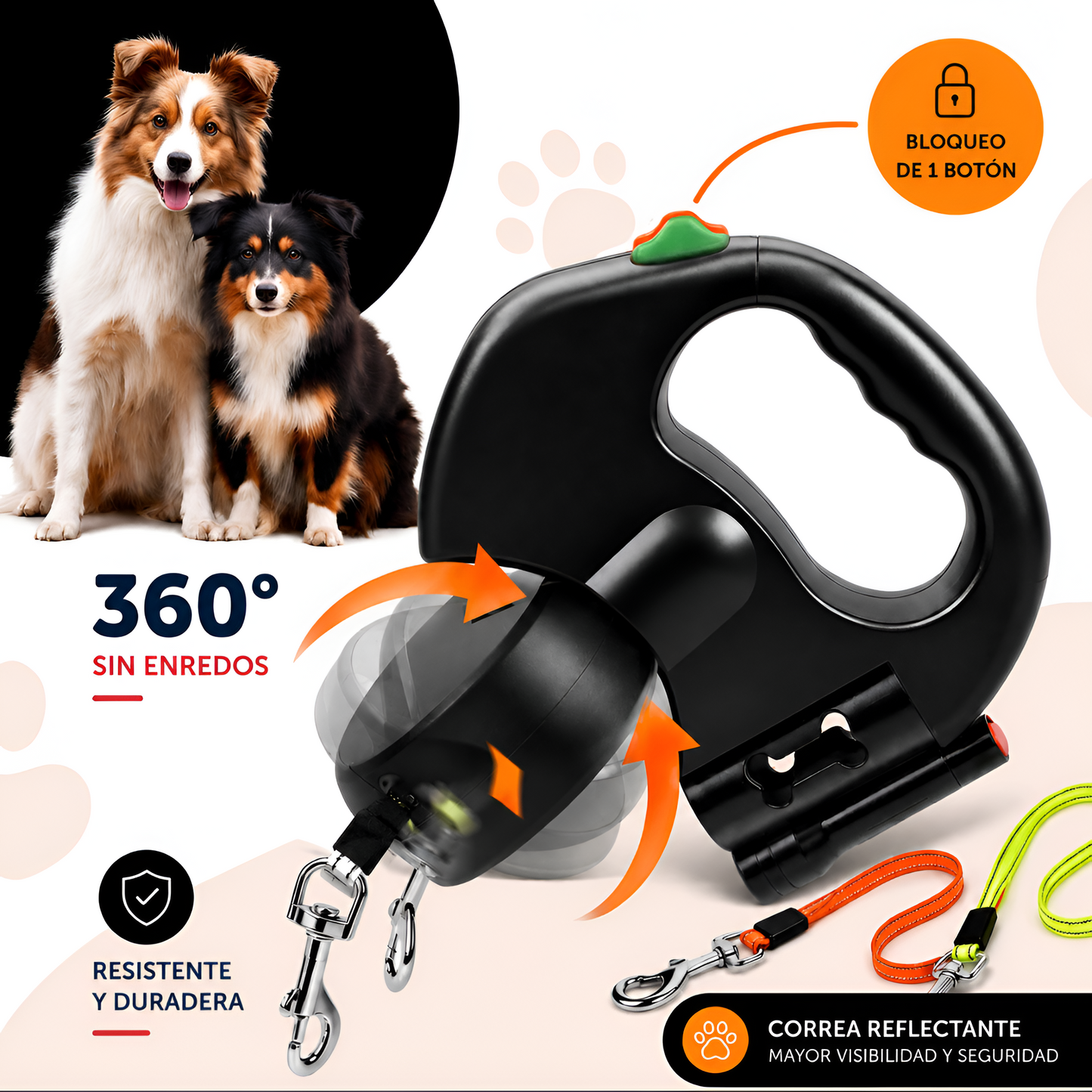 Correa Doble 360°Antieredos con Luz LED